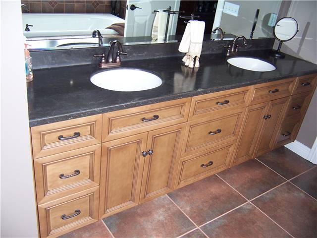 Maple wood with light brown stain and dark glaze